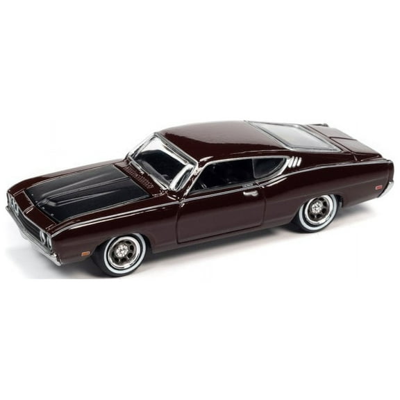1969 Ford Torino Talladega, Royal Maroon - Johnny Lightning JLSP222 - 1/64 scale Diecast Car