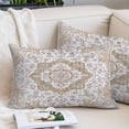 thumbnail image 2 of Brown Boho Throw Pillow Covers, Vintage Abstract Art Floral Ethnic Tribe Soft Breathable Pillow Cases with Invisible Zipper for Sleeping, Toddler Pillowcases for Couch Bed Sofa Chair 12x20 Inches, 2 of 9