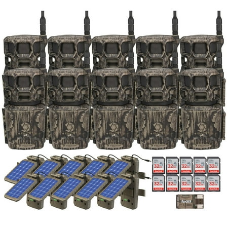 Stealth Cam Revolver Pro 2.0 360 Degree 40MP Cellular Camera Bundle (Brown) with Solar Power Panel Card Reader and Memory Card (31 Items)