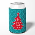 thumbnail image 2 of Christmas Tree Teal Red Can or Bottle Hugger, 2 of 5