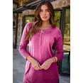 thumbnail image 2 of Roaman's Women's Plus Size Drop Needle Henley Lightweight Sweater Knit, 2 of 4