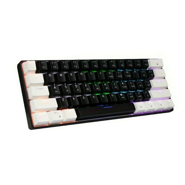 Mistaha Compact RGB Mechanical Keyboard with 61 Keys for Business and Gaming - Ergonomic Design, RGB Backlight, Portable Wired Mini Gaming Keyboard - Black and White Color Options