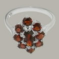 thumbnail image 5 of LBG British Made 18k White Gold Natural Garnet Womens Promise Ring - 33 size options - Size 7.75, 5 of 6