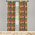 thumbnail image 3 of Ambesonne Abstract Curtains, Colorful Rose Blossoms, Pair of 28"x84", Multicolor, 3 of 5