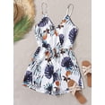 thumbnail image 5 of Women's Leopard Print Wrap Spaghetti Strap Romper Cami Jumpsuit, 5 of 5