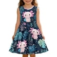 thumbnail image 4 of Spring Girls Dresses , Size 10 Dress for Little Girls,Adorable Cartoon Print Sleeveless Dress For Girls Casual Summer Play Outfit Toddler Kids Party Wear, 4 of 4