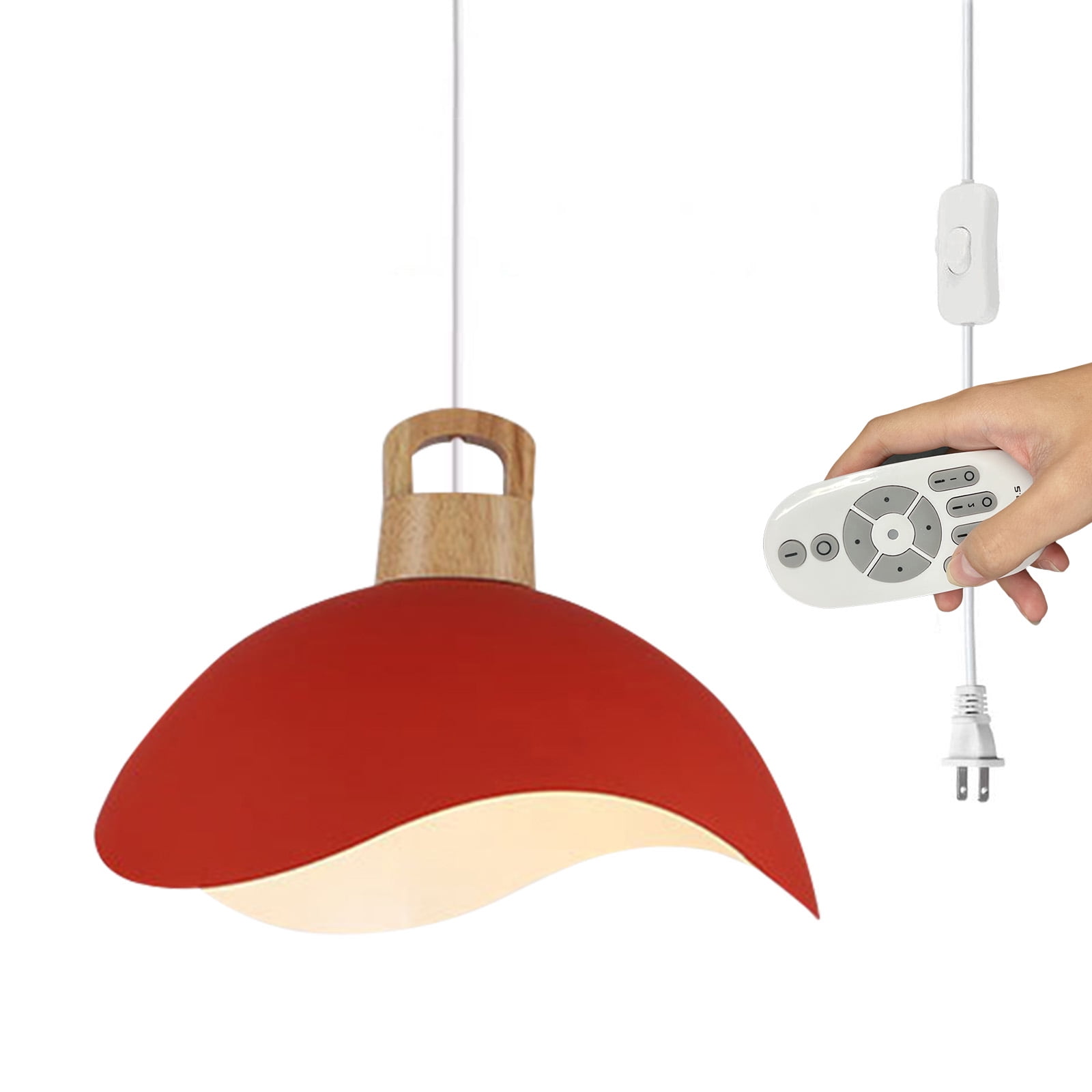 Kiven Plug in Pendant Light, Modern Hanging Light Fixture with Remote