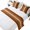 DarkOrange Beige, variant on Bed Runner for King Size Bed, Burnt Orange Beige Striped 3 Pcs Bedding Runner Set - 1 Scarf(94"x20") and 2 Pillowcases(18"x18"), Modern Farmhouse Retro Lines Hotel Bed Throw for Foot of Bed