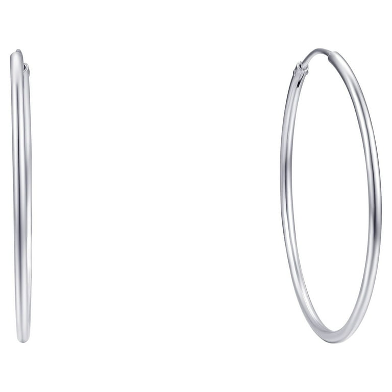 Fine silver hoops discount