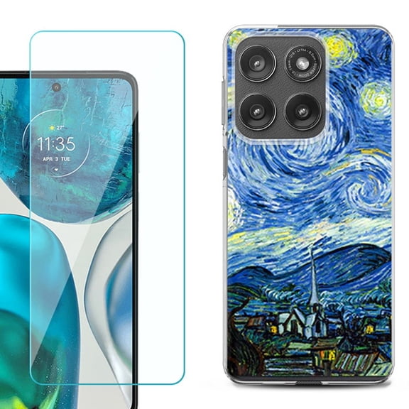 Shockproof Phone Case for Motorola Moto Edge 2026, by OneToughShield - Starry Night France