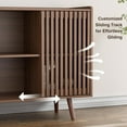 thumbnail image 4 of Storage Cabinet, 47.2" Buffet Cabinet with Storage, Mid-Centery Sideboard Coffee Bar Cabinet with Silding Door for Living/Dining Room, Kitchen, Hallway, Walnut, 4 of 8