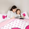 thumbnail image 4 of Erosebridal Kawaii Bow Queen Comforter Set 3pcs for Teens,Kids Girls Cartoon Polka Dots Bedding Comforter Set,Pink Reversible,Microfiber Bedroom Decor, 4 of 6