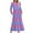 Purple, variant on Kaemgyyd Casual Dress for Women Fall Fashion Crew Neck Long Sleeve Midi Dress Loose Stripe Tiered Ruffle Hem Dress