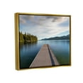 thumbnail image 3 of Soothing Lake Dock Mountains Landscape Photograph Metallic Gold Framed Art Print Wall Art, 3 of 6