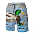 thumbnail image 4 of Logiee Mallard Duck Swimming In A River Print Mens Swim Trunks Quick Dry Board Shorts,Breathable Hawaii Beach Shorts Swimwear Bathing Suits-XX-Large, 4 of 6