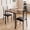 Tiger wood, variant on Dining Table Set for 2, Square Table and 2 Chairs Space Saving Compact Dinette Set, Wood Breakfast Nook Table and Chairs Set of 2-Built-in Storage Rack