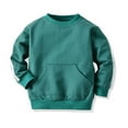 thumbnail image 6 of Esaierr 2PCS Boys Girls Solid Color Pullover Sportswear Outfit 3M-3Y Newborn Baby Cotton Crewneck Sweatshirt Outfit with Pockets Jogger Sportswear Set, 6 of 8
