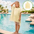 thumbnail image 4 of Honeeladyy Stripe Hooded Towels for Kids, Ponchos Beach Towels for Kids, Beach Towels for Boys/Girls, Swimming Towels/Towel Robes/Wearable Towels/Surfing Towels for Kids 2-10, 25.98×23.62In, 4 of 6