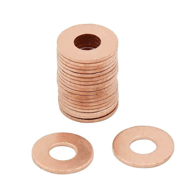 20Pcs Arandelas de Cobre Junta Plana 6mm Diámetro Interior de Coche