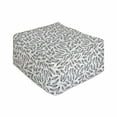 thumbnail image 1 of Leaf Rectangle Pouf, Continuous Ornamental Simplistic Fall Foliage Items Garden Art Theme, Under Desk Foot Stool for Living Room Office Ottoman with Cover, 25", Charcoal Grey and White, by Ambesonne, 1 of 4