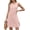 Watermelon pink, variant on Women's tied back ruched ruffled tank dress with sheer yet opaque stretch 100% Polyester fabric for stylish warm days