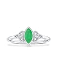 thumbnail image 4 of Rosec Jewels Natural Emerald Promise Ring with Celtic Knot - Bezel Set May Birthstone Ring - 4X8 mm - AAA Quality - Ready to Gift, 18K White Gold, US 13.00, 4 of 8