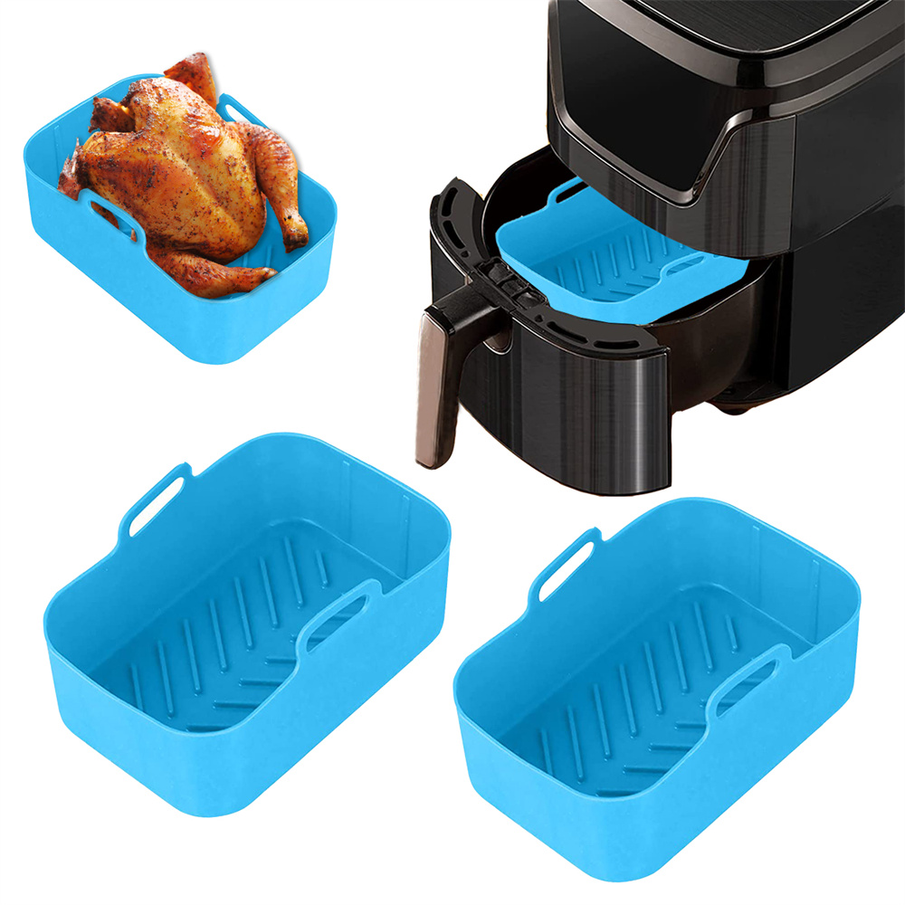 Silicone pan for air fryer, silicone air fryer lined dual air fryer