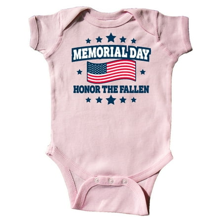 

Inktastic Memorial Day Honor The Fallen with American Flag Gift Baby Boy or Baby Girl Bodysuit