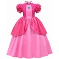 thumbnail image 1 of Disfraz de princesa Peach de Super Bros. Mario y Luigi para niñas, disfraz de cosplay para niños, disfraces con accesorios, 1 of 5