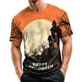 thumbnail image 3 of Halloween Shirts for Men Short Sleeve Round Neck Pumpkin Bat Print Pullovers Causal Loose Funny Tees, M, 3 of 7