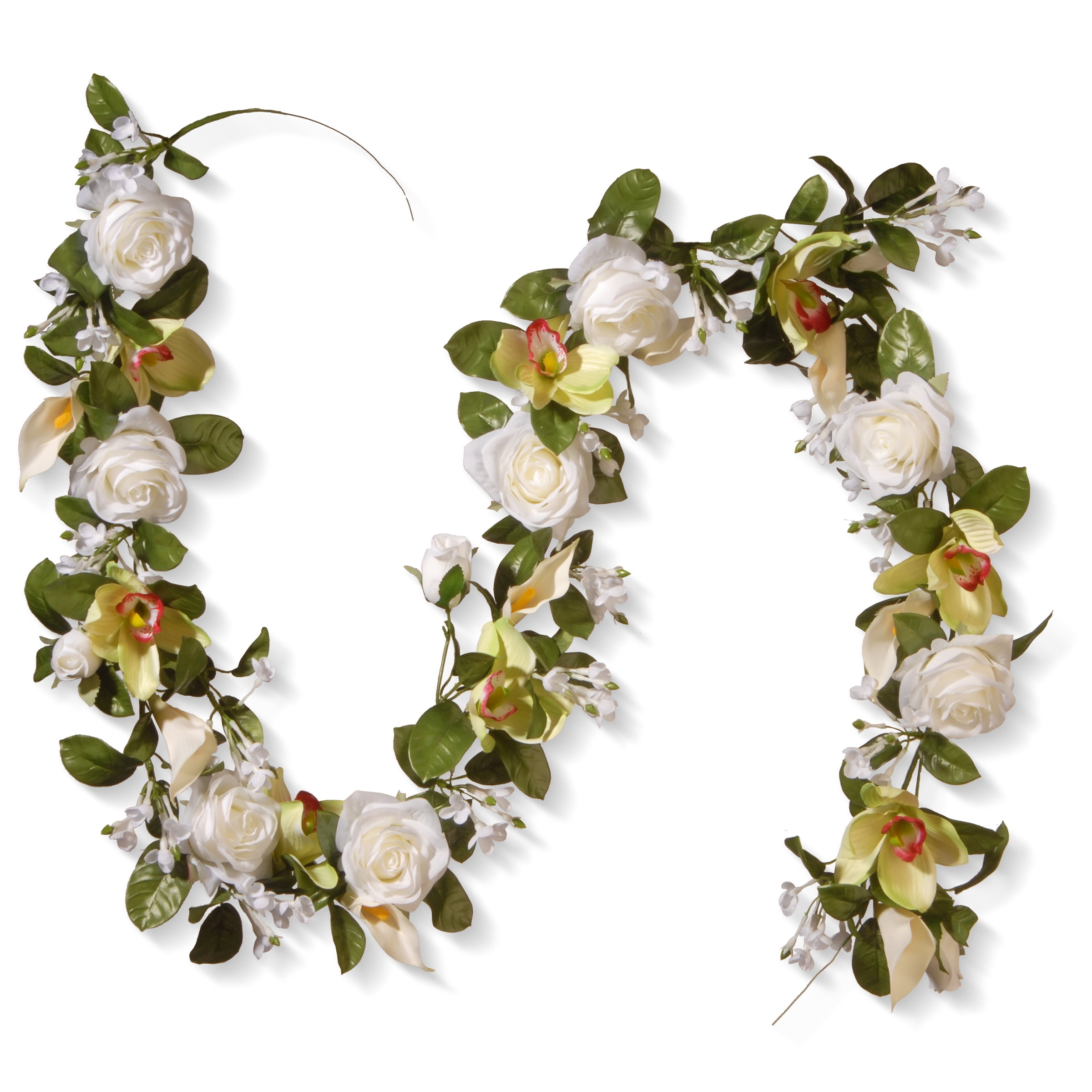 Napco Imports Cotton Blossom 72 Inch Artificial Greenery Christmas Garland