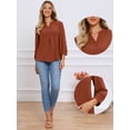 thumbnail image 2 of DARING DIVA Women's Stylish 3/4 Sleeve Elbow Sleeve Blouse S Brick Red, 2 of 6