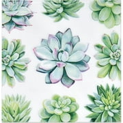 Gift Boutique - 100 Cactus Cocktail Beverage Napkins Disposable Paper, Decorative Succulent Flower Dessert Napkin for Spring Floral Wedding, Birthday, Tea Party, Dinner Supplies Tableware Decor