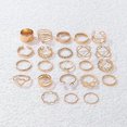 thumbnail image 3 of Retro Pearl Heart Shape Butterfly Imitation Pearl Alloy Women Rings 1 Set, Adult, Female, 3 of 3