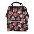 thumbnail image 1 of Fotbe Red Rose Flower Mochila Maternidad - Lona de Sarga Impermeable, Mochila de Pañales de Gran Capacidad con Múltiples Bolsillos y Correas Ajustables, 1 of 6
