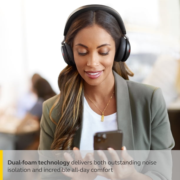 Jabra Evolve2 75 Wireless Bluetooth Headset, Black, with