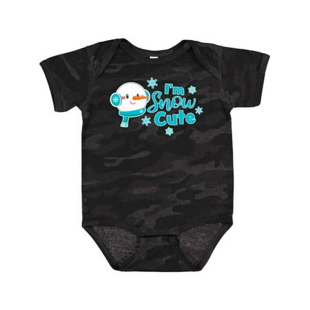 

Inktastic Im Snow Cute with Snowman and Snowflakes Christmas Gift Boys or Girls Baby Bodysuit