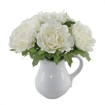 Flora Bunda SP1805E-WH 11.5' TALL White PEONY IN CERAMIC