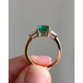 thumbnail image 5 of Solid 925 Silver Brilliant 4.10CT Colombian Emerald Center Engagement Gift Ring, 5 of 5