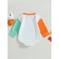 thumbnail image 4 of Bagilaanoe Newborn Baby Boy Halloween Romper Sweatshirt Long Sleeve Bodysuit Letter Print Pullover 3M 6M 12M 18M Infant Casual Tee Tops, 4 of 9