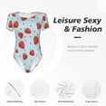 thumbnail image 6 of Uemuo Strawberry Pattern Women's One Piece Short Sleeve Swimsuit Rash Guard Surfing Modest Quick-drying Swimsuit Beach Essentials-Large, 6 of 9