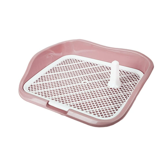 Inodoro para perros, bandeja orinal para perros, inodoro portátil para interior para mascotas, bandeja para arena para mascotas para hurones, hámster, Rosa