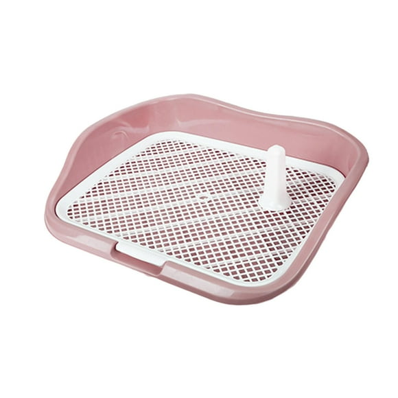 Inodoro para perros, bandeja orinal para perros, inodoro portátil para interior para mascotas, bandeja para arena para mascotas para hurones, hámster, Rosa