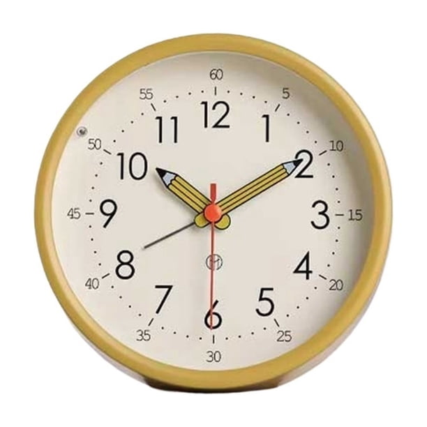 Reloj despertador analógico redondo con pilas for sala de estar, cocina, dormitorio, oficina, escuela, dormitorio, mesita de noche, despertador