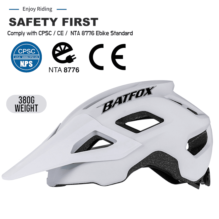 BATFOX MTB Mountain Adult Youth Bike Helmet for Men Women CPSC/NTA