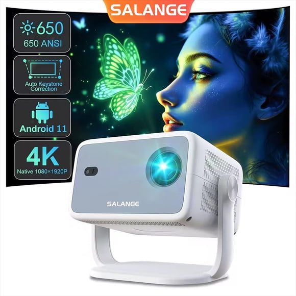 Salange Pantalla LCD 2025 Actualizar Proyector Inteligente FHD Enfoque Eléctrico 12000LM Cine en Casa Al Aire Libre con WiFi6 Bluetooth5.2