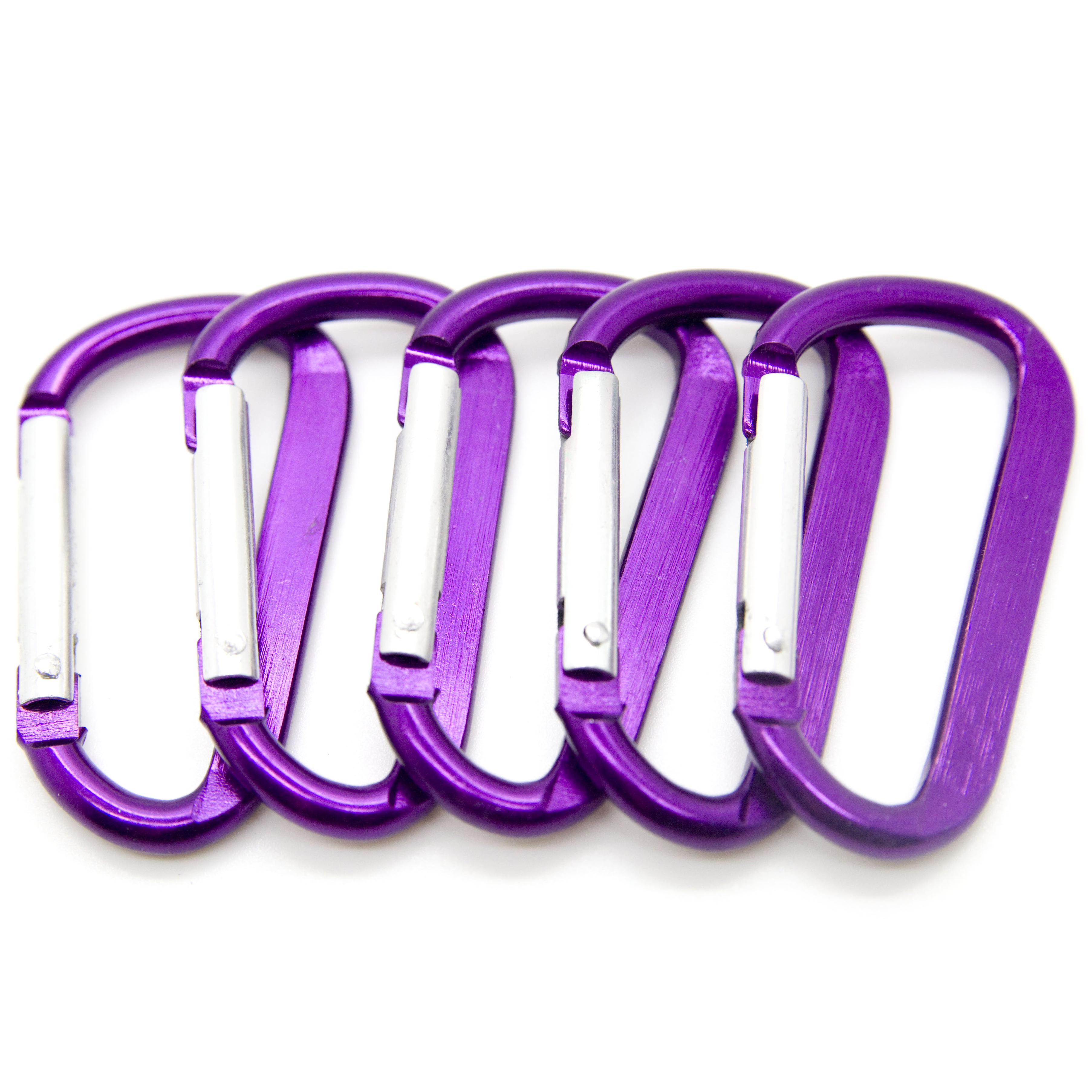 OnDepot 1-7/8" Purple Aluminum D-Ring Carabiner Key Chain Spring Clip Belt Hook