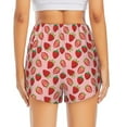 thumbnail image 4 of Xecao's Strawberries for a double-layer running short for women, perfect for gym, tennis, and more, featuring a convenient pocket., 4 of 9