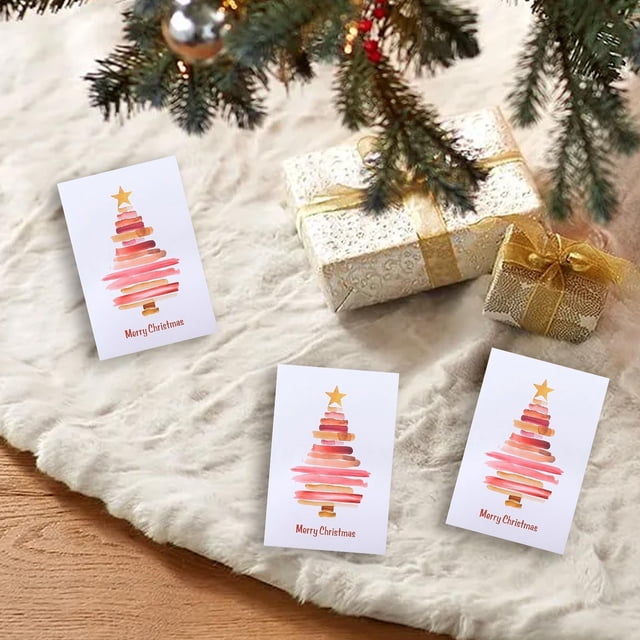 Greeting Card,Party Greeting Card3Pcs Living Christmas Tree Greeting Card 3 Pieces 4 Styles Per Set Individual Packaging Envelope Can Send Family Friends Colleagues Elders Children Wife