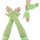 thumbnail image 1 of 2 pares guantes de red de pescado largos/sin dedos/neón/estirables/verdes/glow/cortos para mujeres y ropa neón para fiesta Halloween años 80-90, 1 of 5